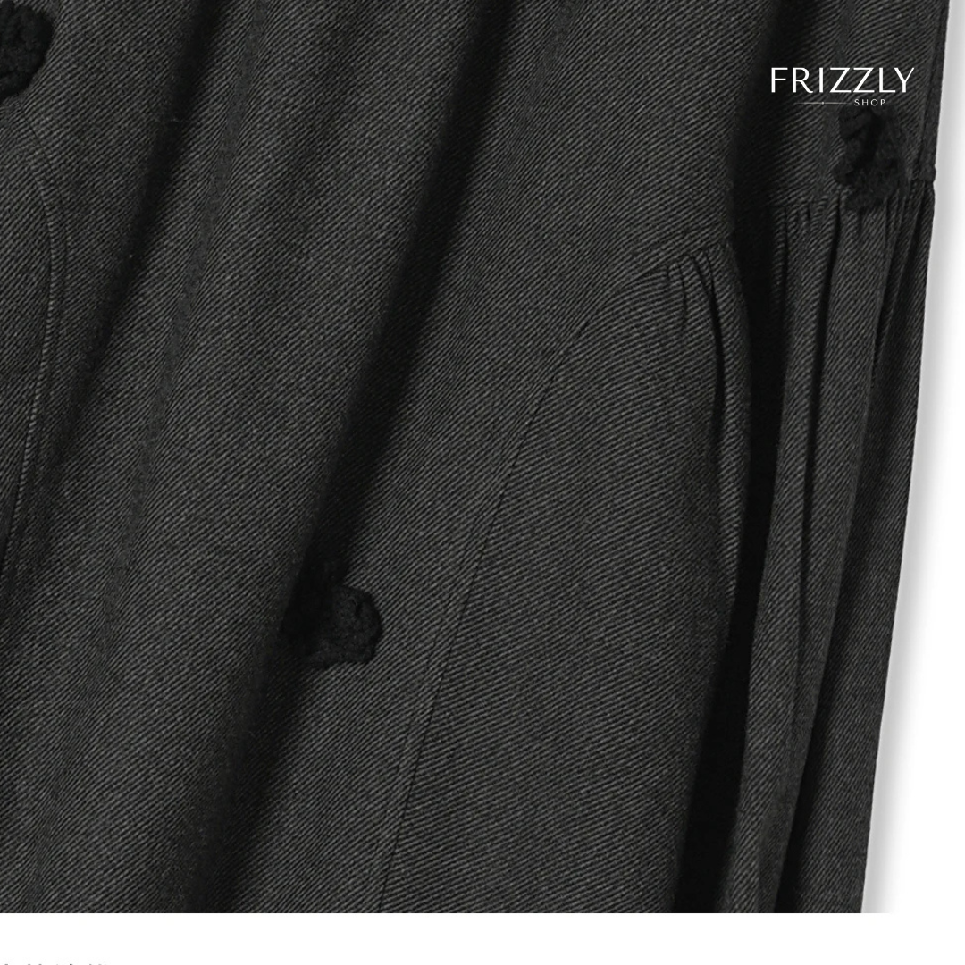 MICHAELA™ — GREY HALF-LENGTH WINTER SKIRT WITH 3D FLORAL DESIGN