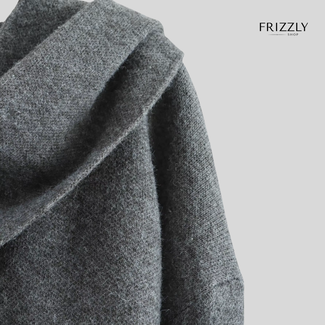 ORNELLA™ - PONCHO DONNA ELEGANTE INVERNALE – LAVORATO A MAGLIA CON COLLETTO