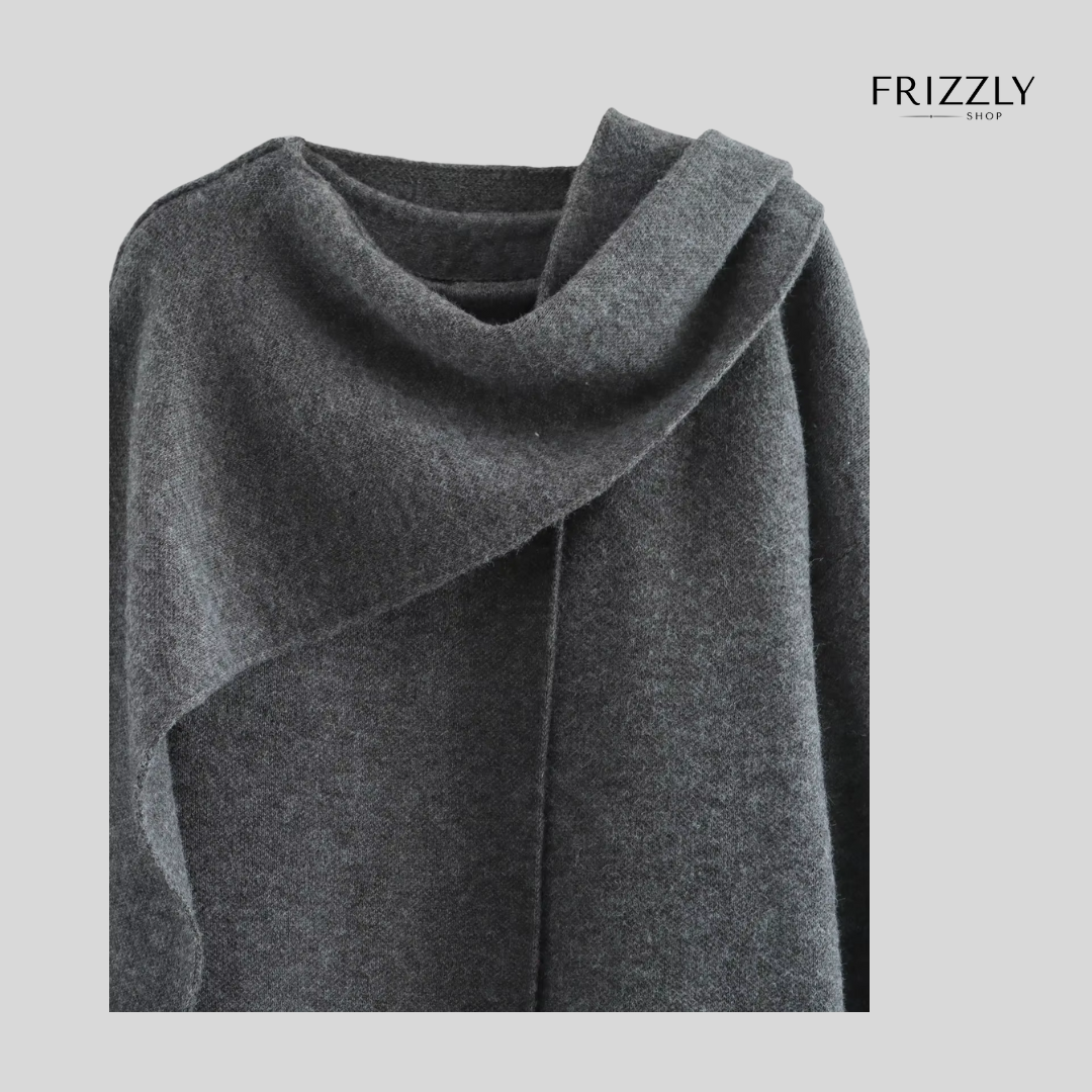 ORNELLA™ - PONCHO DONNA ELEGANTE INVERNALE – LAVORATO A MAGLIA CON COLLETTO