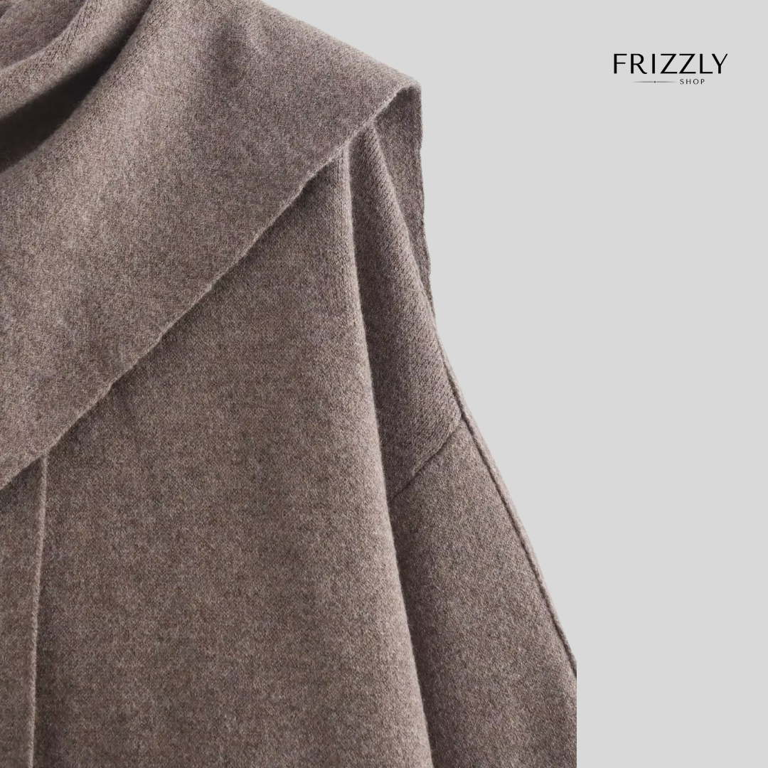 ORNELLA™ - PONCHO DONNA ELEGANTE INVERNALE – LAVORATO A MAGLIA CON COLLETTO