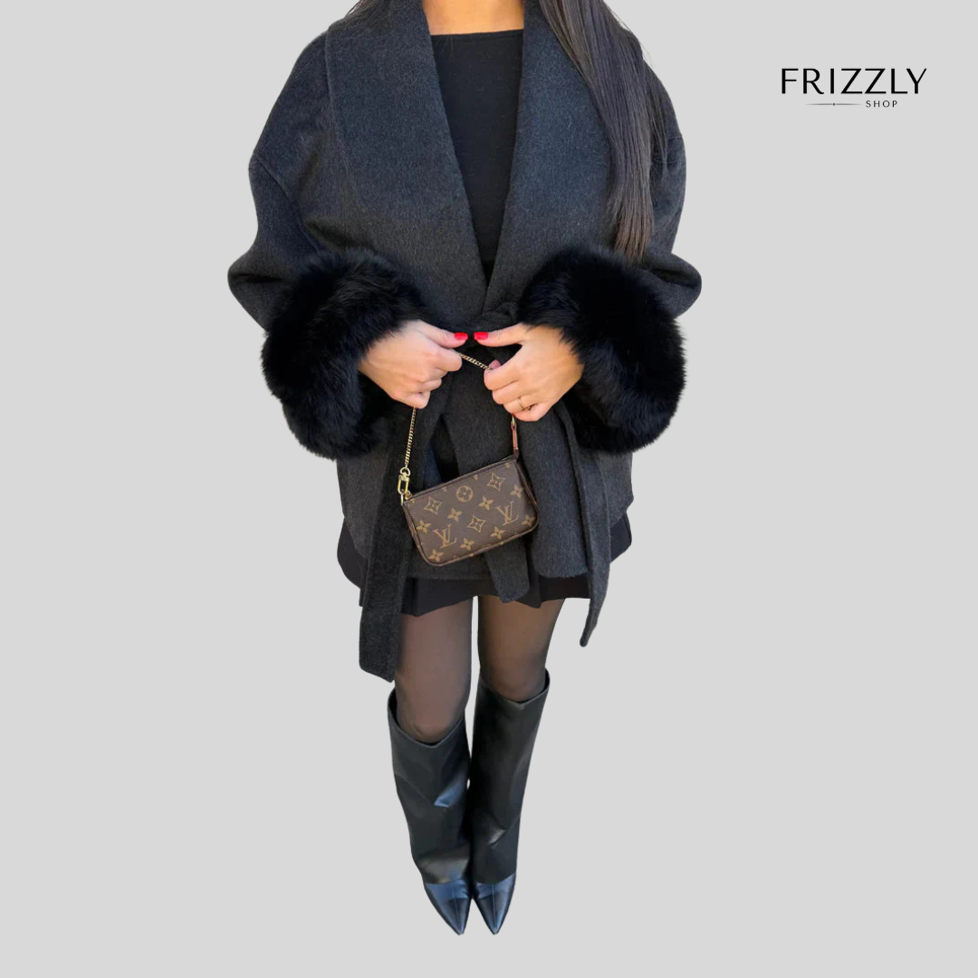 ELISABETTA™ - CAPPOTTO ELEGANTE IN LANA CON POLSINI IN ECO-PELLICCIA