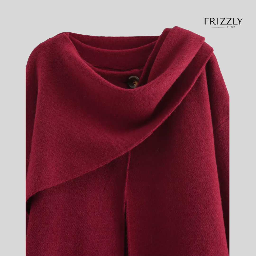 ORNELLA™ - PONCHO DONNA ELEGANTE INVERNALE – LAVORATO A MAGLIA CON COLLETTO