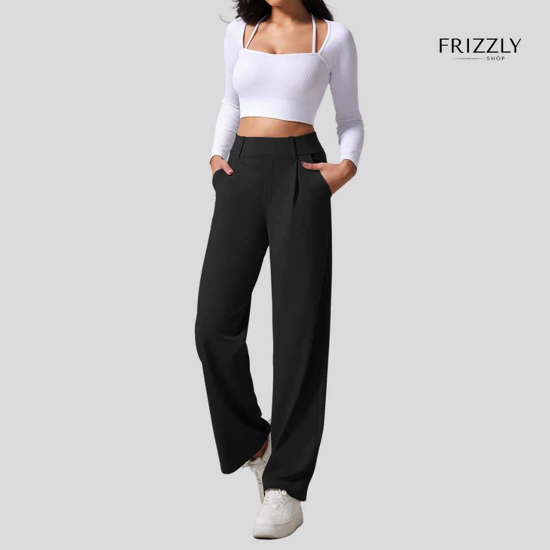 VITTORIA™ - PANTALONI ALTA VITA A GAMBA LARGA, COMODI PER YOGA, SPORT E UFFICIO