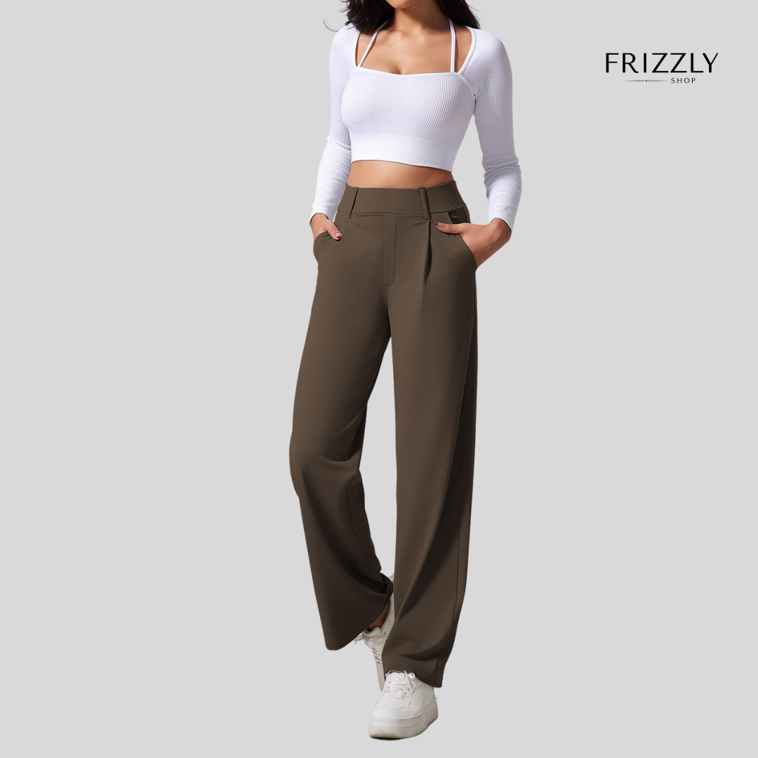 VITTORIA™ - PANTALONI ALTA VITA A GAMBA LARGA, COMODI PER YOGA, SPORT E UFFICIO