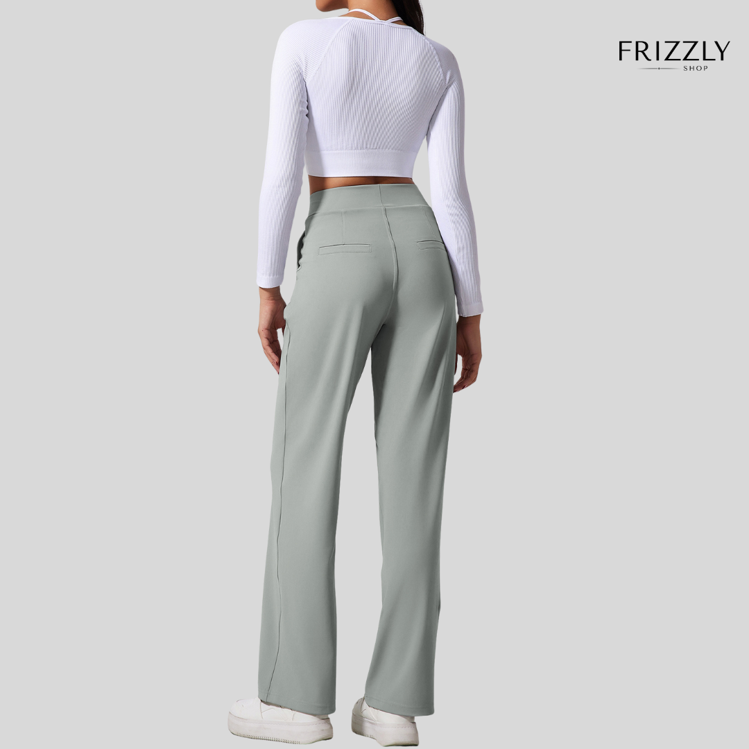 VITTORIA™ - PANTALONI ALTA VITA A GAMBA LARGA, COMODI PER YOGA, SPORT E UFFICIO