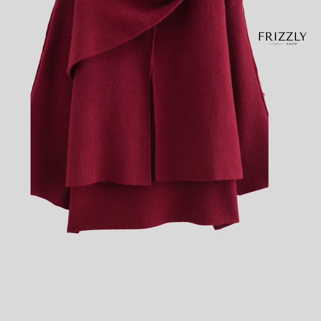 ORNELLA™ - PONCHO DONNA ELEGANTE INVERNALE – LAVORATO A MAGLIA CON COLLETTO