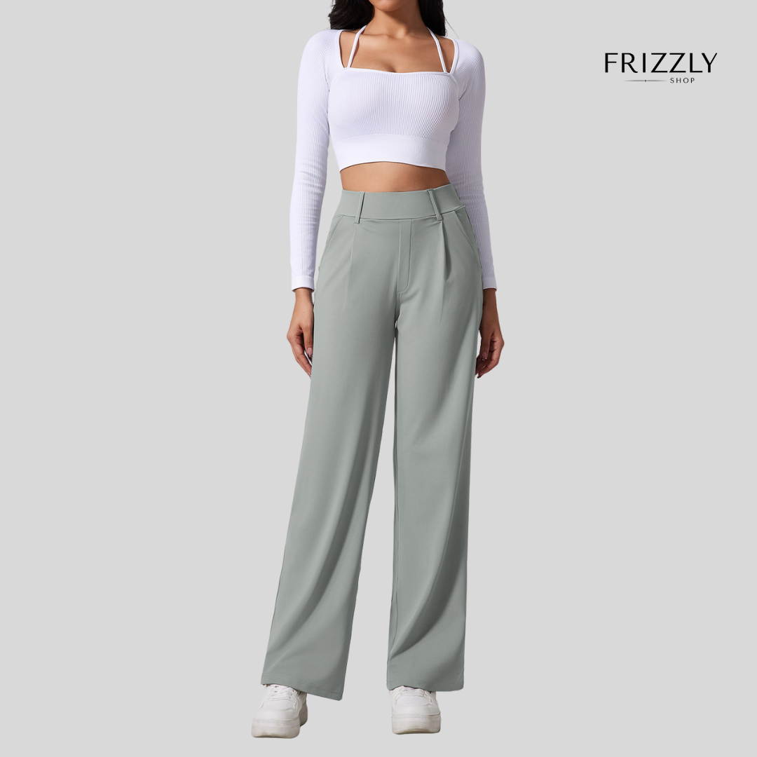 VITTORIA™ - PANTALONI ALTA VITA A GAMBA LARGA, COMODI PER YOGA, SPORT E UFFICIO