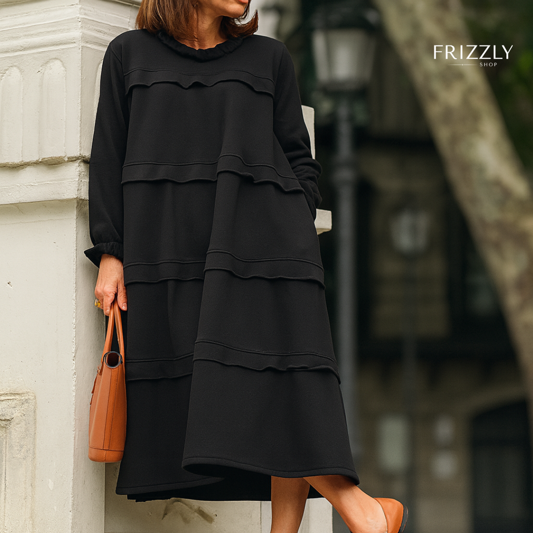 SHEELA™ — RUFFLE TIER LONG DRESS WITH POCKETS