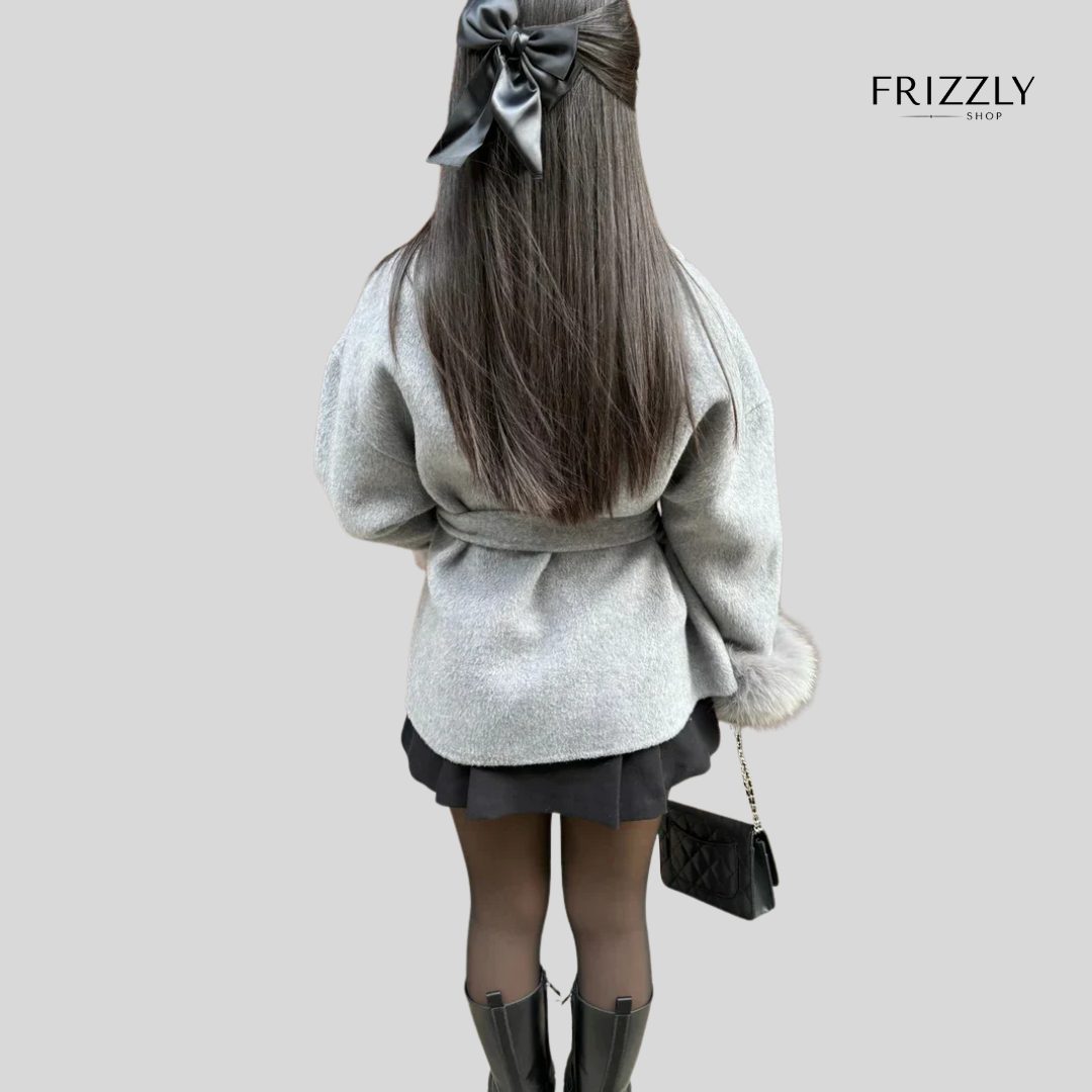 ELISABETTA™ - CAPPOTTO ELEGANTE IN LANA CON POLSINI IN ECO-PELLICCIA