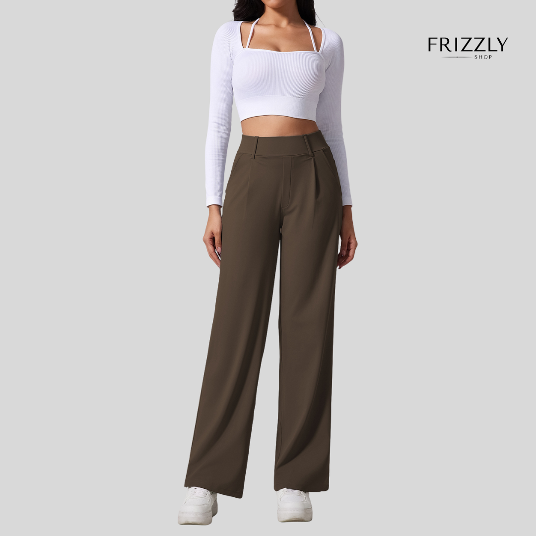 VITTORIA™ - PANTALONI ALTA VITA A GAMBA LARGA, COMODI PER YOGA, SPORT E UFFICIO