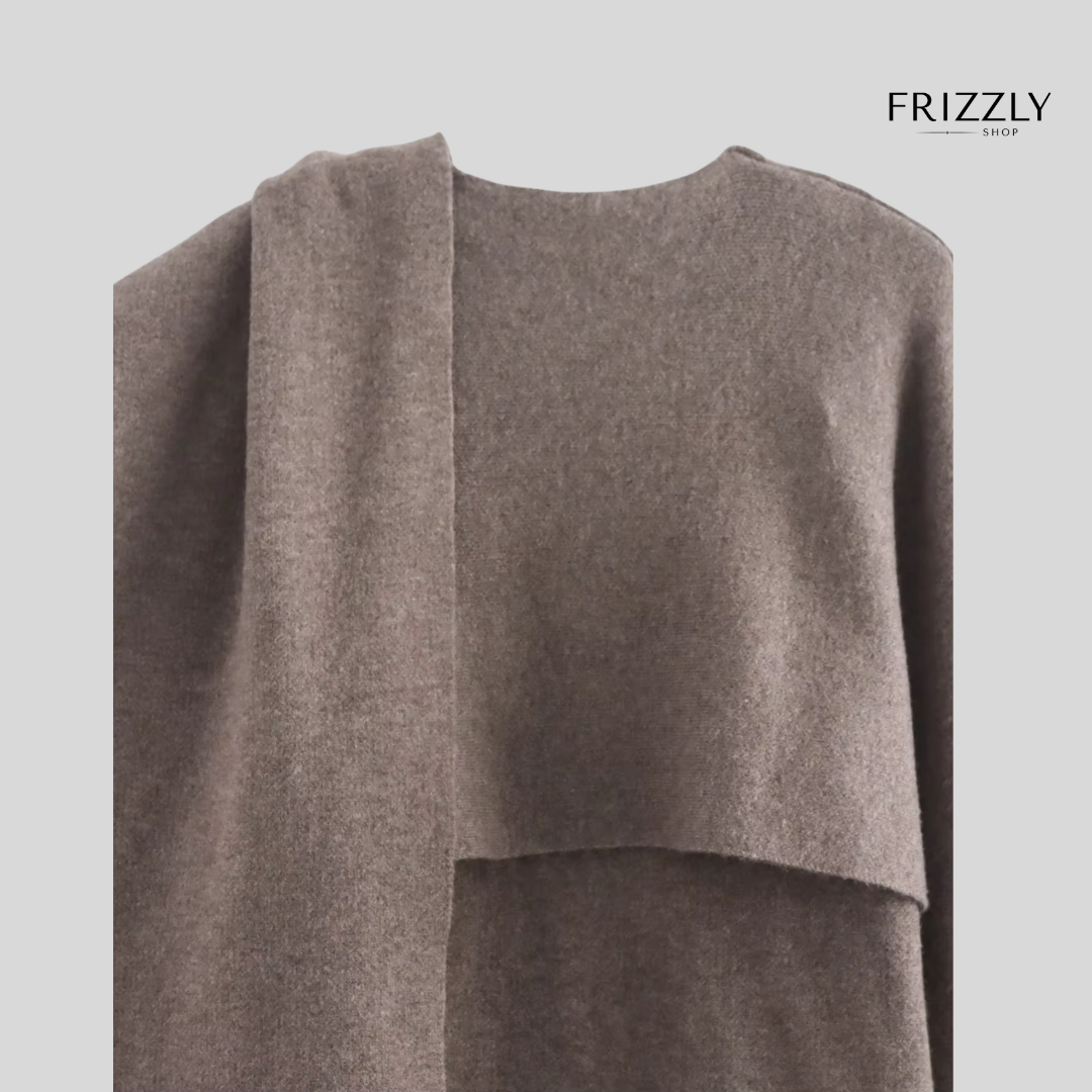 ORNELLA™ - PONCHO DONNA ELEGANTE INVERNALE – LAVORATO A MAGLIA CON COLLETTO