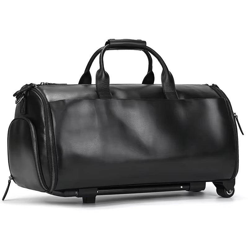URBANIA™ - Borsone trolley da viaggio in vera pelle