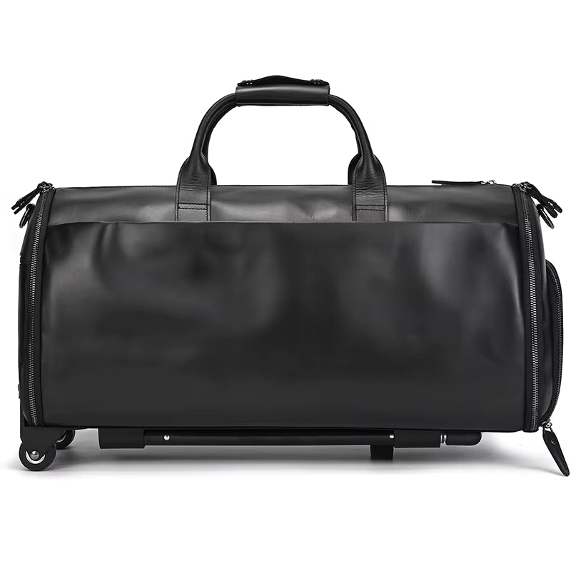 URBANIA™ - Borsone trolley da viaggio in vera pelle