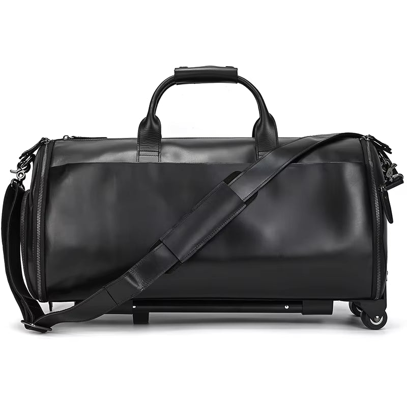 URBANIA™ - Borsone trolley da viaggio in vera pelle