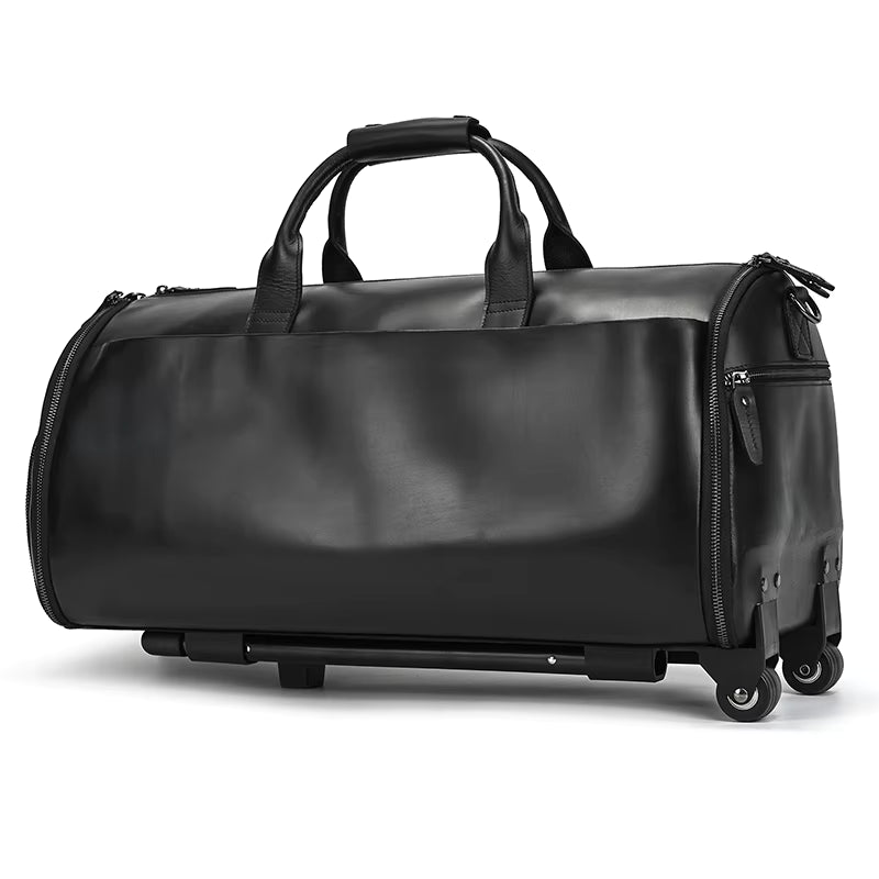 URBANIA™ - Borsone trolley da viaggio in vera pelle
