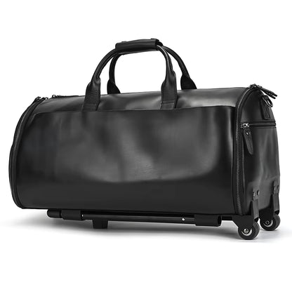 URBANIA™ - Borsone trolley da viaggio in vera pelle